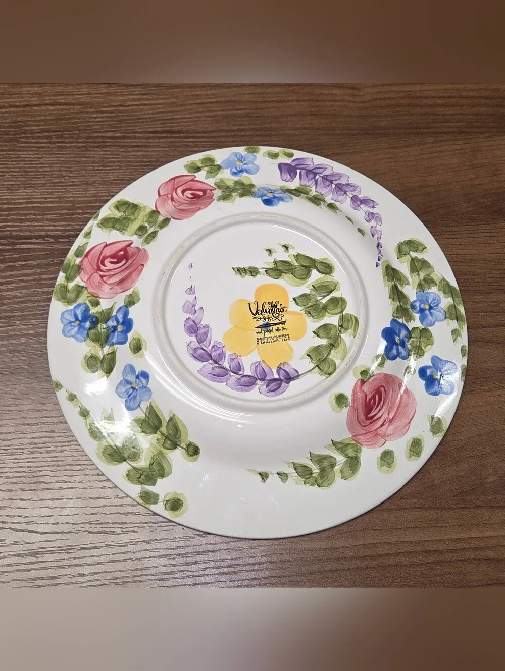 Tabletops Unlimited Valentino Ceramic Hand Painted Floral Dinner Plate 11